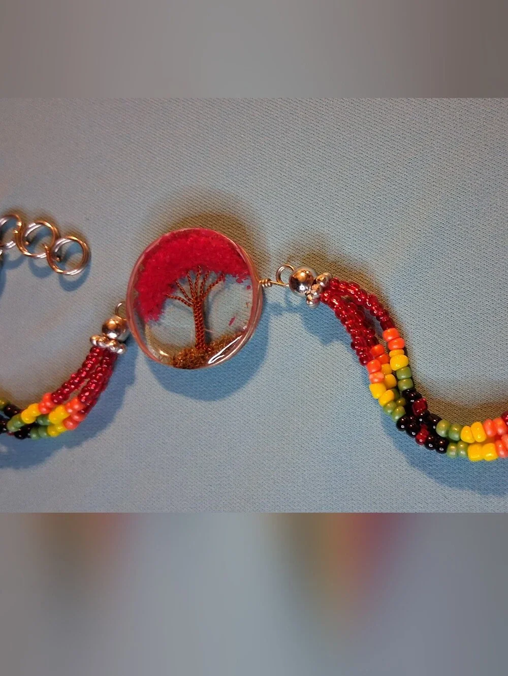 NEW! Red Tree of Life Glass Beaded Bracelet